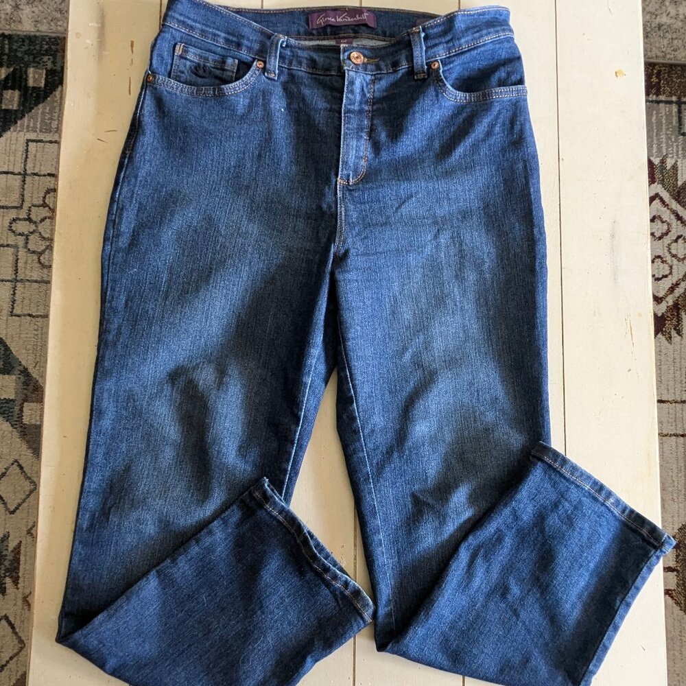 WOMENS GLORIA VANDERBILT AMANDA CLASSIC DENIM JEANS - SIZE 12P AVERAGE👖